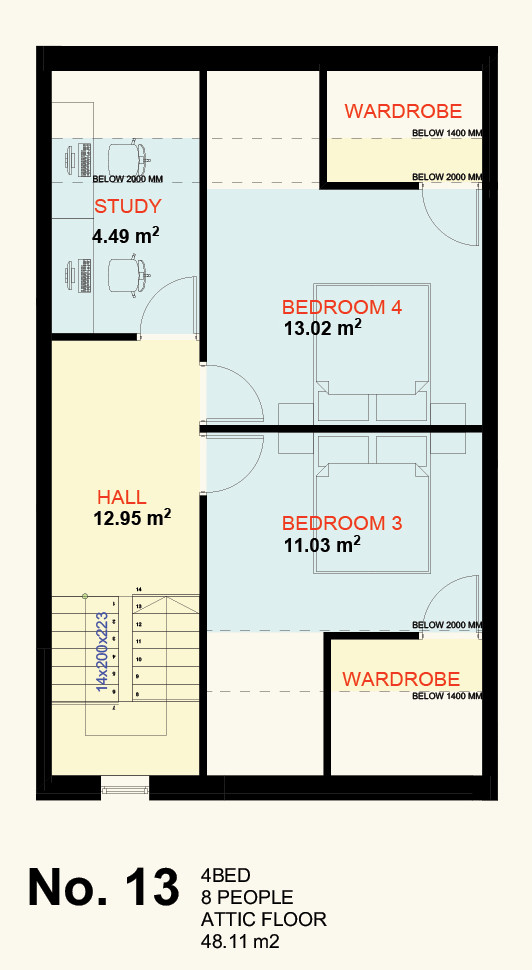 No. 13 Attic Floor Plan