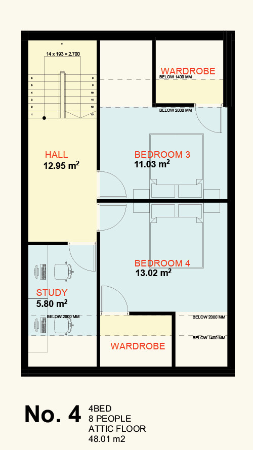 No. 4 Attic Floor Plan