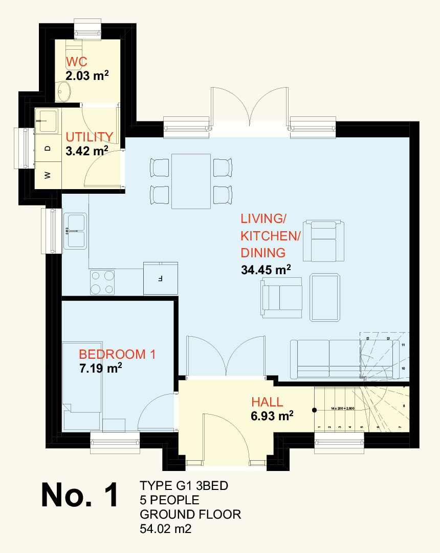 No. 1 Ground Floor Plan